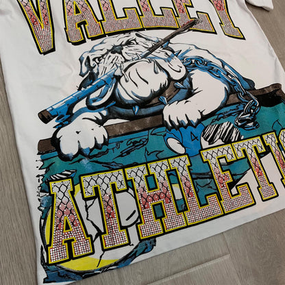 Valeforever Vale T Shirts Hotfix rhinestones Short Sleeves