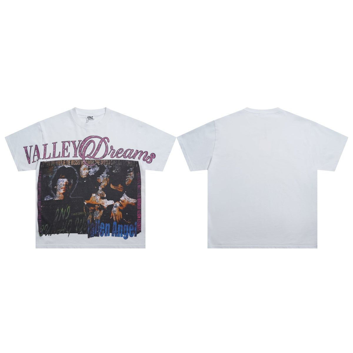 Valeforever Vale T Shirts Hotfix rhinestones Splicing Water Sleeve