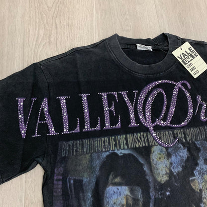 Valeforever Vale T Shirts Hotfix rhinestones Splicing Water Sleeve