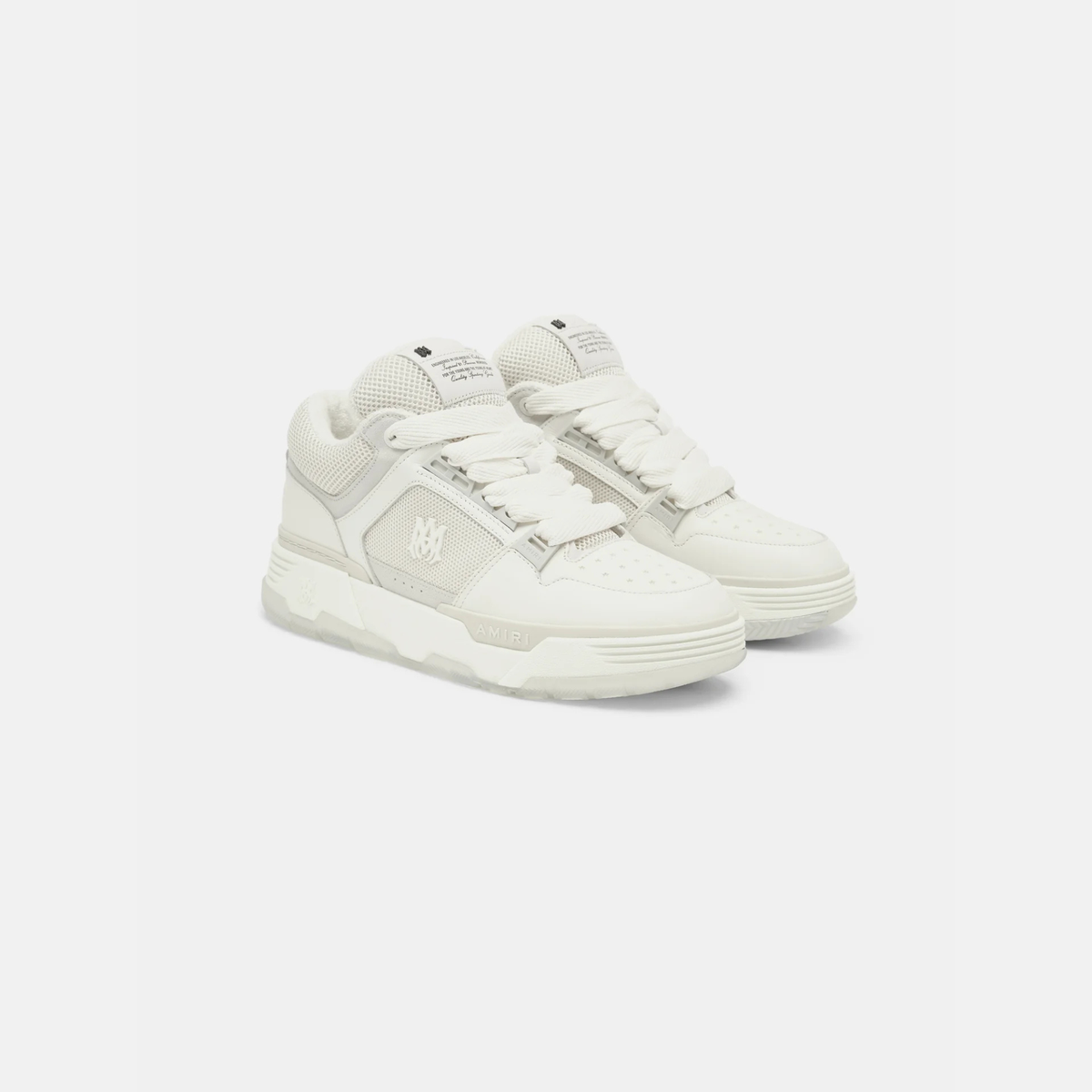 AMIRI MA-1 White Grey Leather Mesh Sneakers