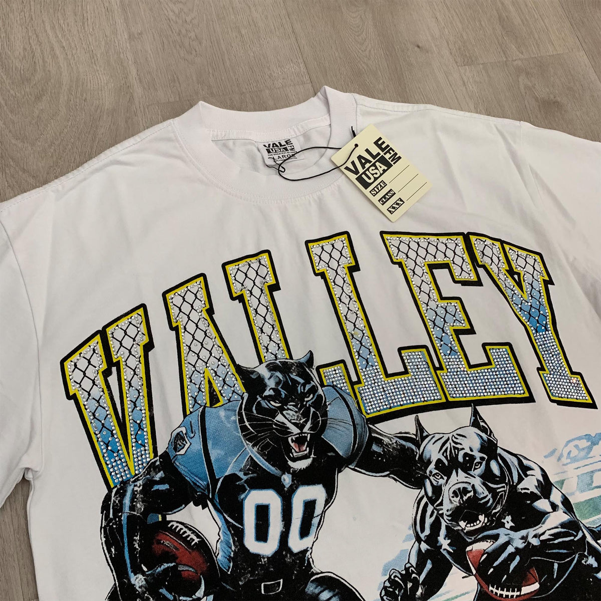 Valeforever Vale T Shirts Hotfix rhinestones Cotton Short Sleeves