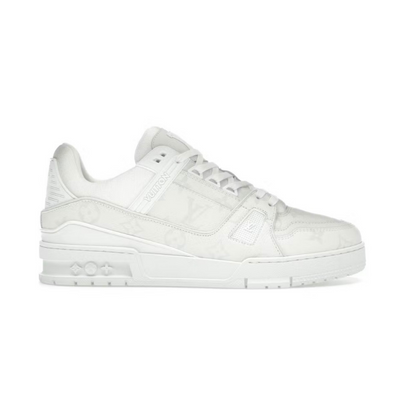 Louis Vuitton LV Trainer Triple White Denim Sneakers