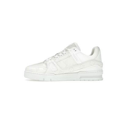 Louis Vuitton LV Trainer Triple White Denim Sneakers