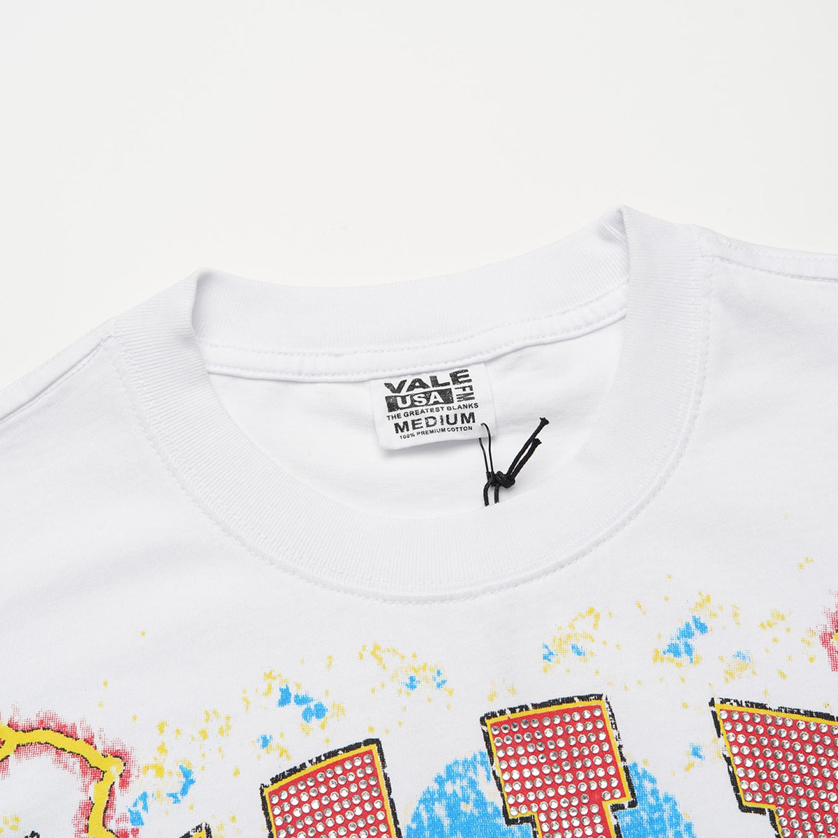 Valeforever Vale T Shirts Hotfix rhinestones Short Sleeves
