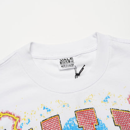 Valeforever Vale T Shirts Hotfix rhinestones Short Sleeves