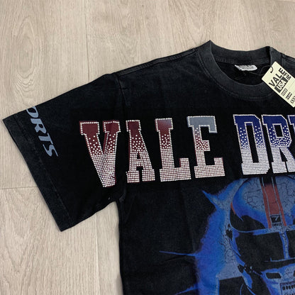 Valeforever Vale T Shirts Hotfix rhinestones Splicing Water Sleeve