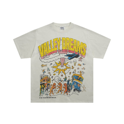 Valeforever Vale T Shirts Hotfix rhinestones Wash Short Sleeves