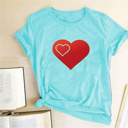 Valentine 'S Day T Shirts Couples Pattern Printed Couple T-shirt Loose Couple Outfit
