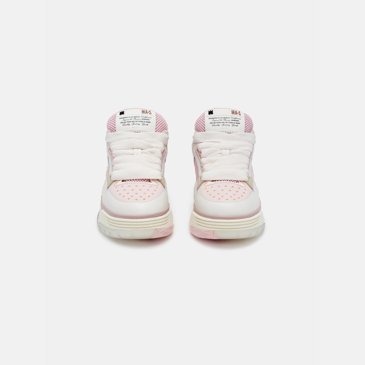 AMIRI MA-1 White Pink Leather Mesh Sneakers