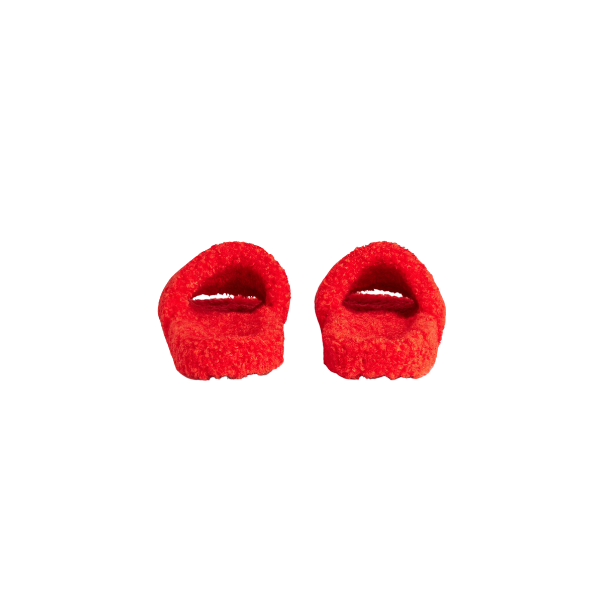 Balenciaga Furry Slide Sandals - Scarlet Red Faux Fur