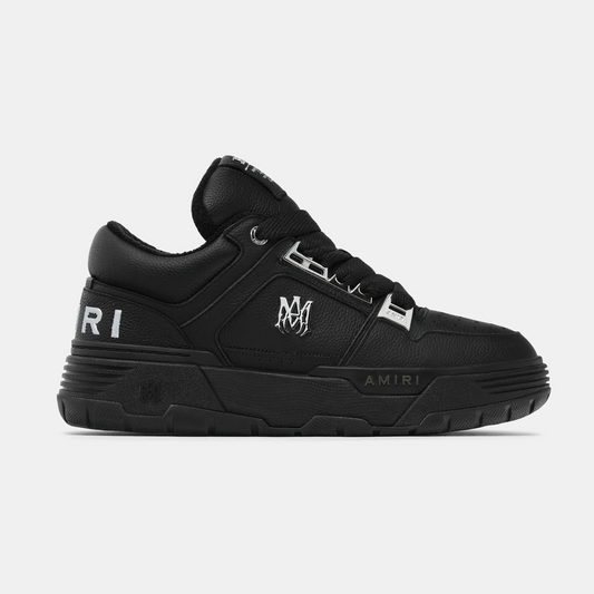 AMIRI MA-1 Black Silver Pebbled Leather Sneakers