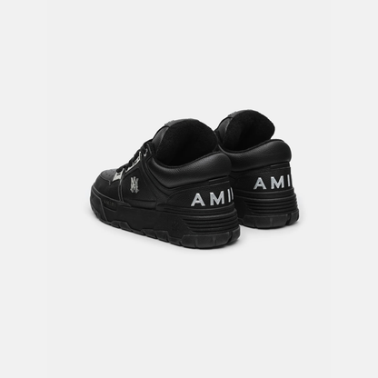 AMIRI MA-1 Black Silver Pebbled Leather Sneakers