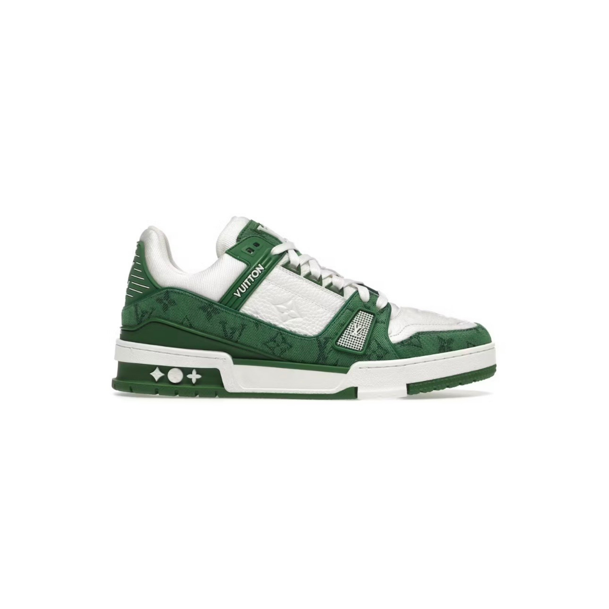 Louis Vuitton LV Trainer Green Denim Minimal Luxury Street Style