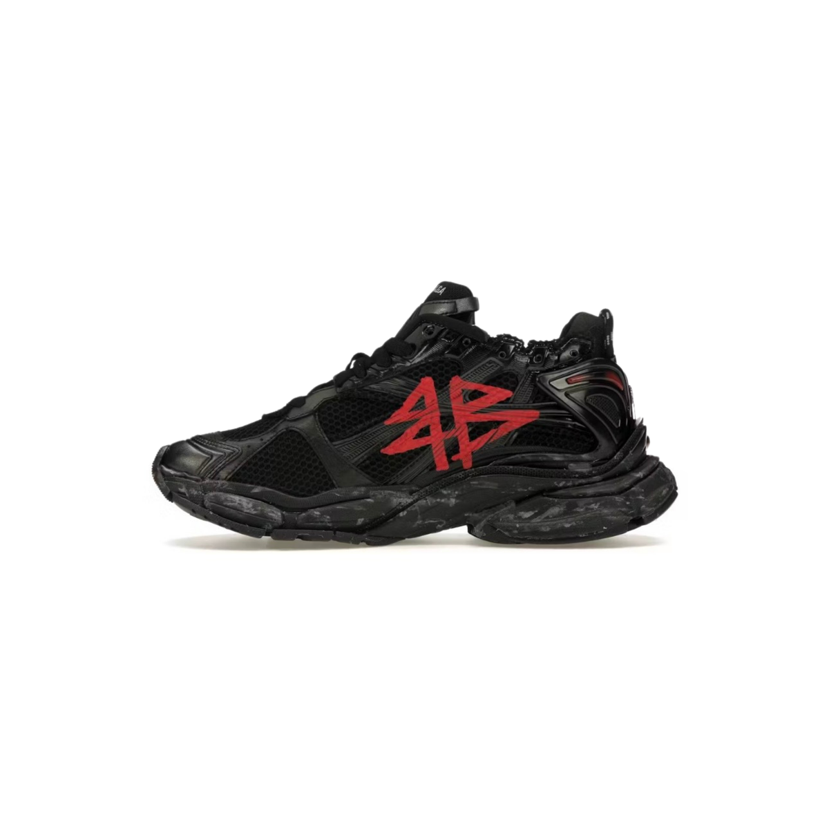 Balenciaga Runner Sneakers - Black Red Graffiti Edition