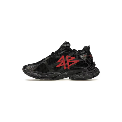Balenciaga Runner Sneakers - Black Red Graffiti Edition