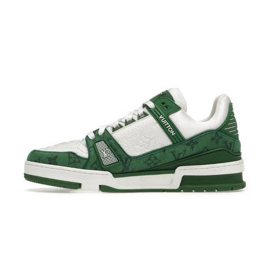 Louis Vuitton LV Trainer Green Denim Minimal Luxury Street Style