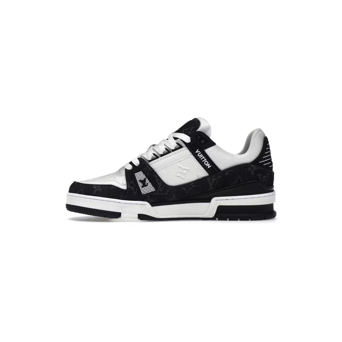 Louis Vuitton LV Trainer Black White Denim Sneakers