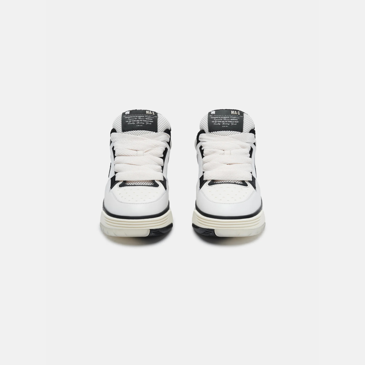 AMIRI MA-1 White Black Leather Mesh Sneakers
