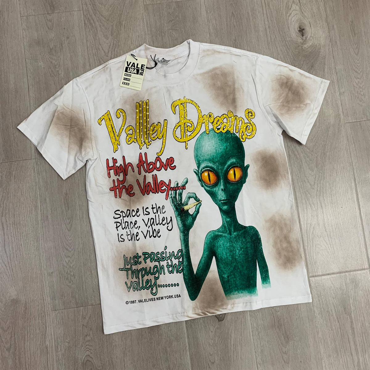 Valeforever Vale T Shirts Fashion Hotfix rhinestones Wash Short Sleeves