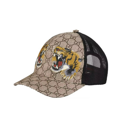 Gucci GG Supreme Tiger Print Trucker Hat