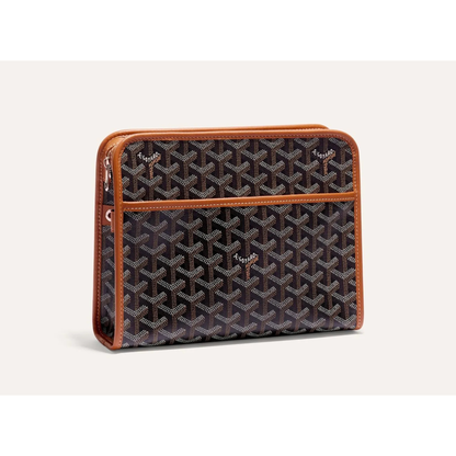 Goyard Joubert Pouch MM Black Tan Clutch