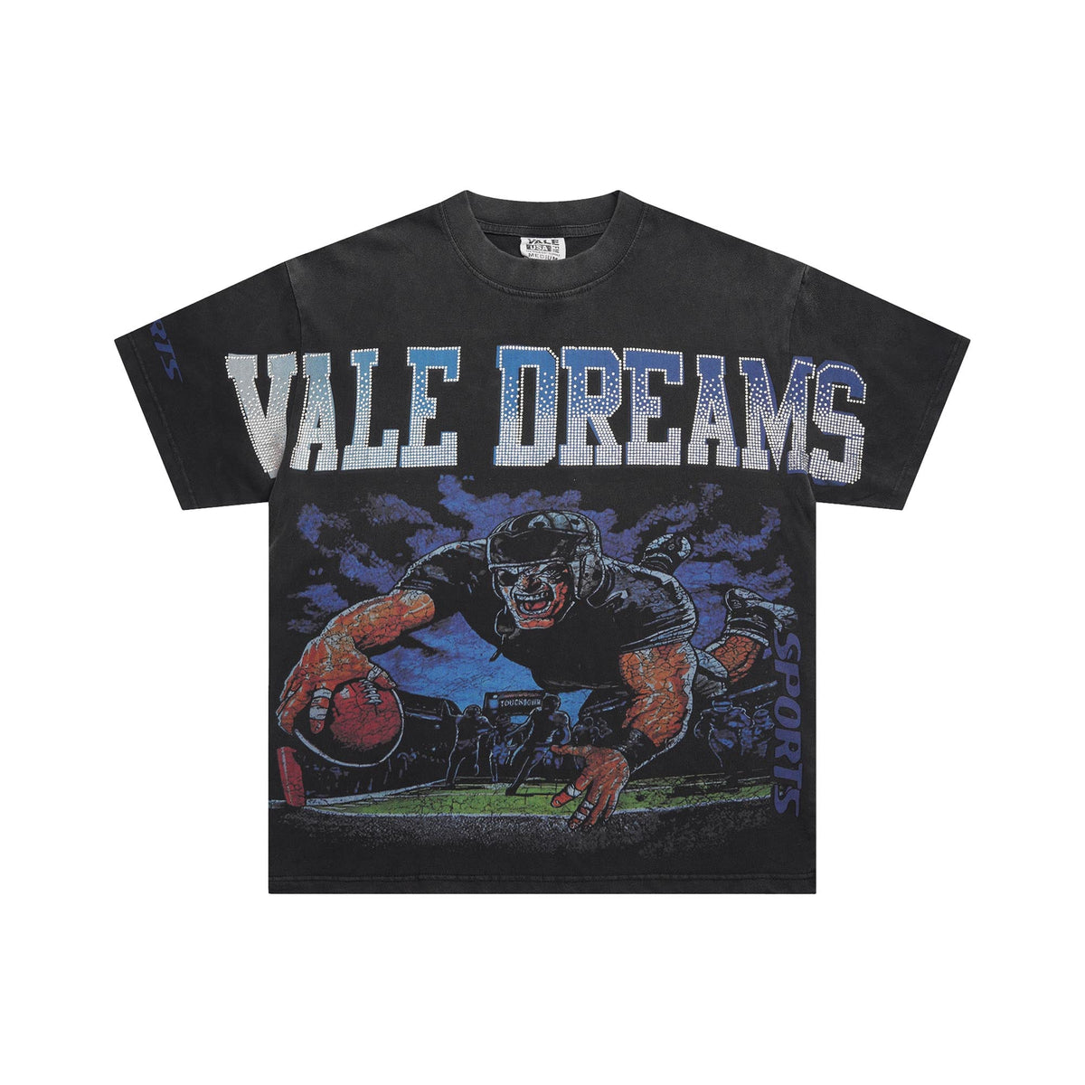 Valeforever Vale T Shirts Hotfix rhinestones Splicing Water Sleeve