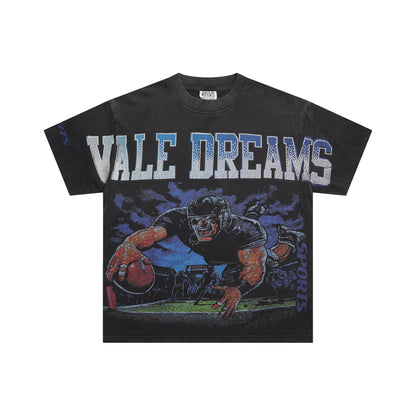 Valeforever Vale T Shirts Hotfix rhinestones Splicing Water Sleeve