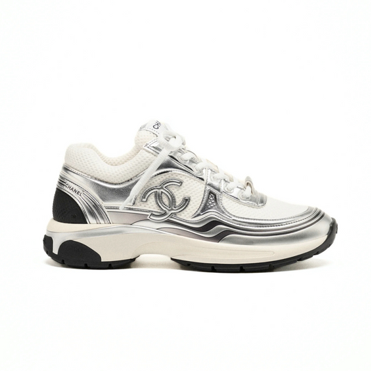 Chanel Runner Silver White Mesh Sneakers