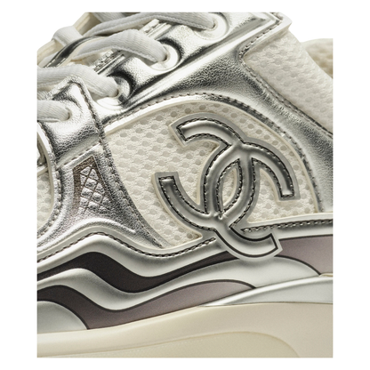 Chanel Runner Silver White Mesh Sneakers