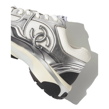 Chanel Runner Silver White Mesh Sneakers