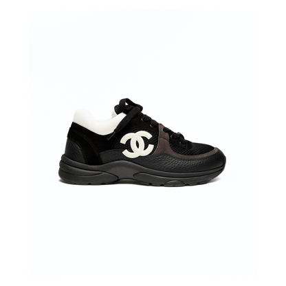 Chanel Runner Black White Mesh Leather Sneakers