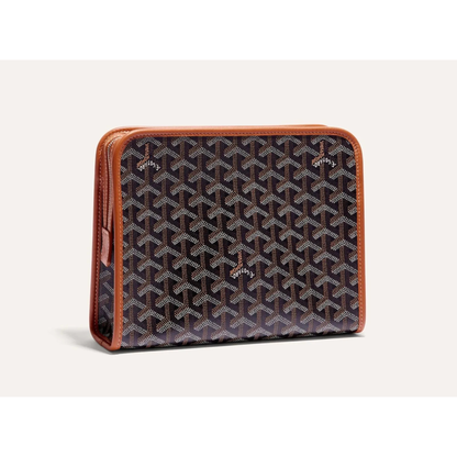 Goyard Joubert Pouch MM Black Tan Clutch