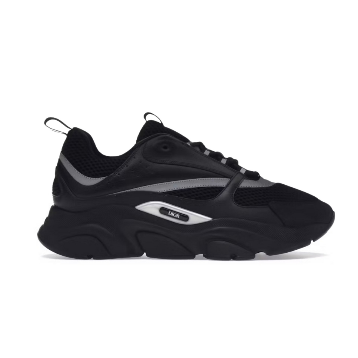 Dior B22 Triple Black Mesh Leather Sneakers