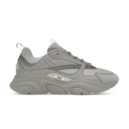 Dior B22 Light Grey Silver Mesh Leather Sneakers