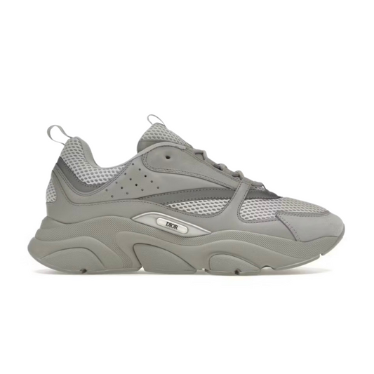 Dior B22 Light Grey Silver Mesh Leather Sneakers