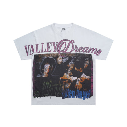 Valeforever Vale T Shirts Hotfix rhinestones Splicing Water Sleeve