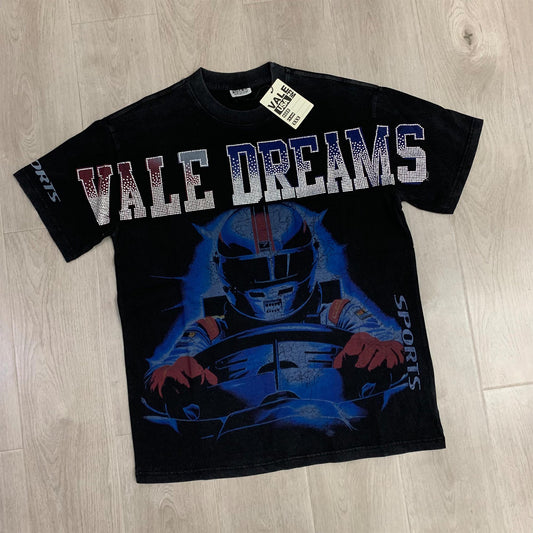 Valeforever Vale T Shirts Hotfix rhinestones Splicing Water Sleeve