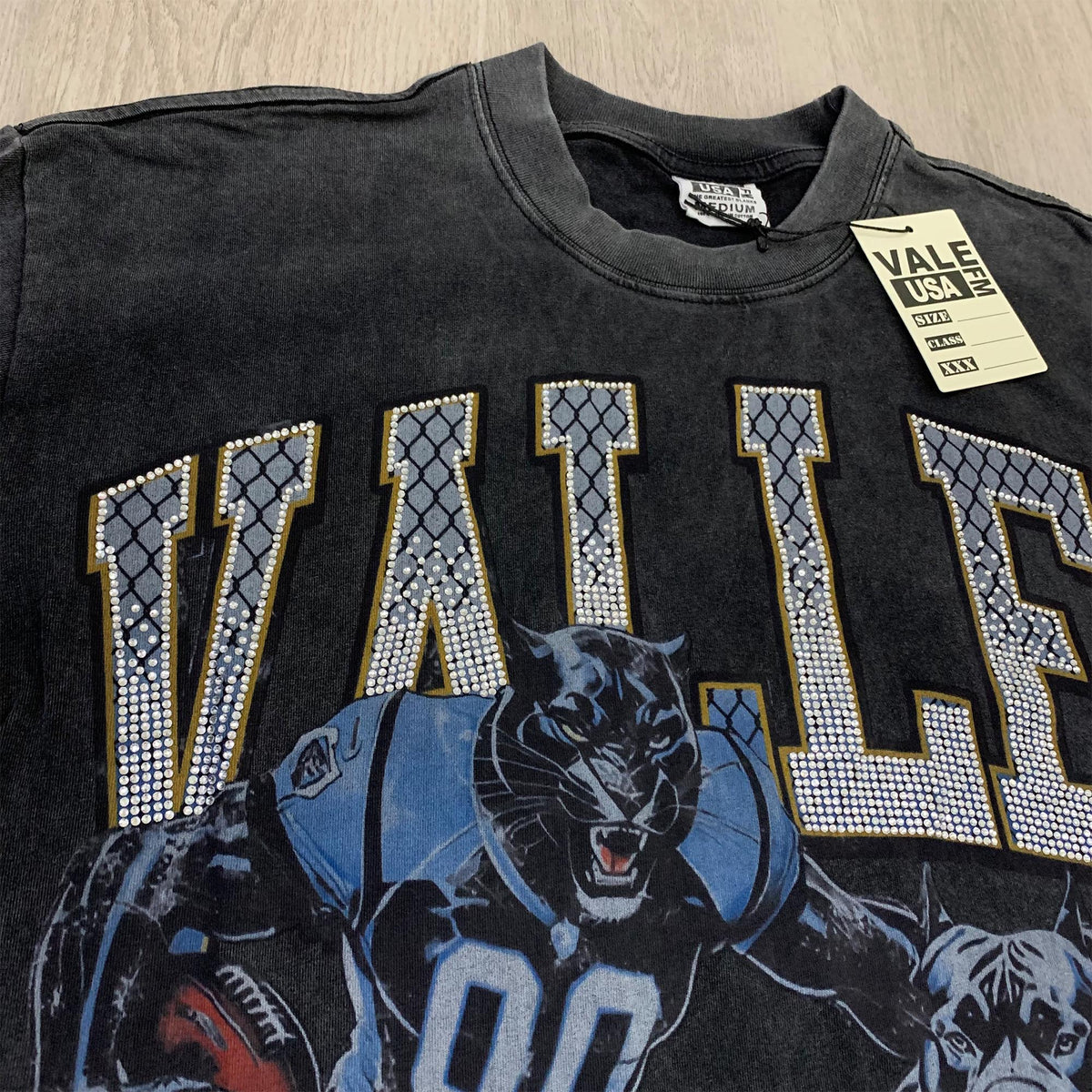 Valeforever Vale T Shirts Hotfix rhinestones Cotton Short Sleeves