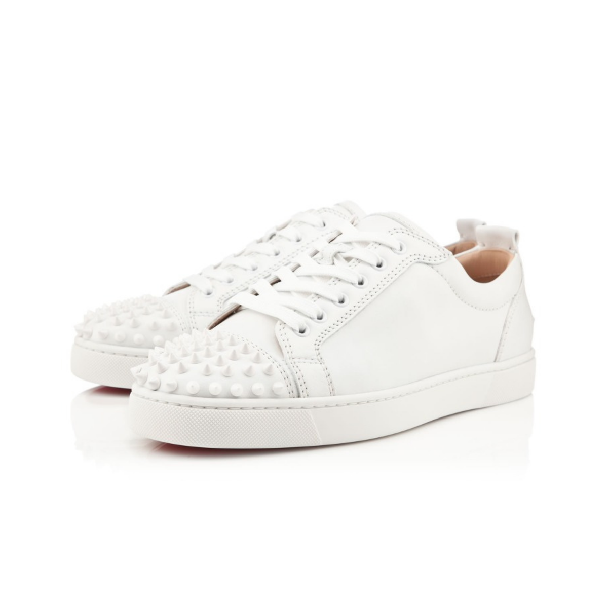 Christian Louboutin Spikes Triple White Sneakers