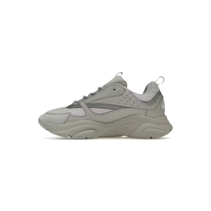 Dior B22 Light Grey Silver Mesh Leather Sneakers