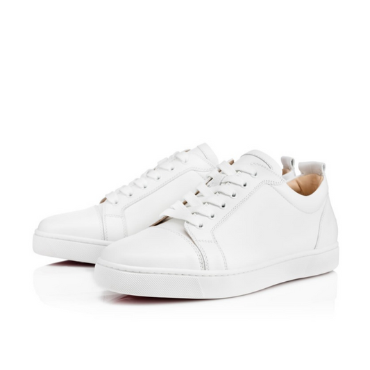 Christian Louboutin Louis Junior White Leather Sneakers