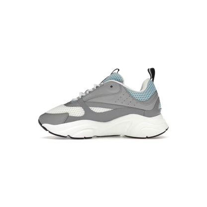 Dior B22 Grey Blue Mesh Leather Sneakers