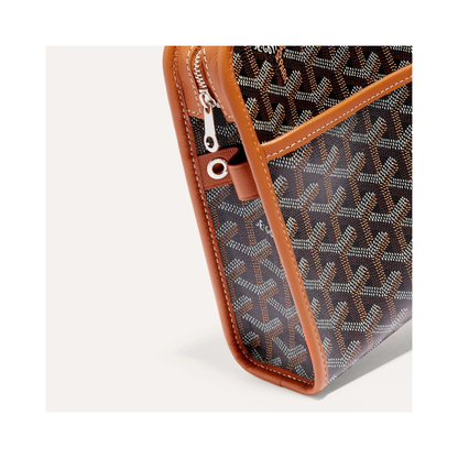 Goyard Joubert Pouch MM Black Tan Clutch