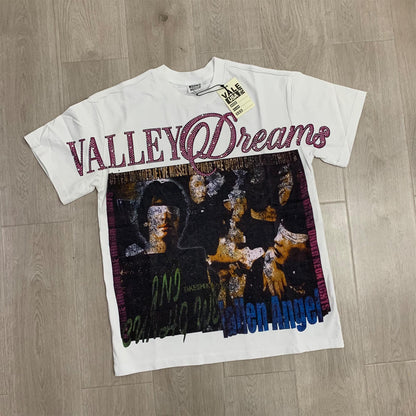 Valeforever Vale T Shirts Hotfix rhinestones Splicing Water Sleeve