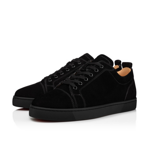 Christian Louboutin Louis Junior Black Suede Sneakers