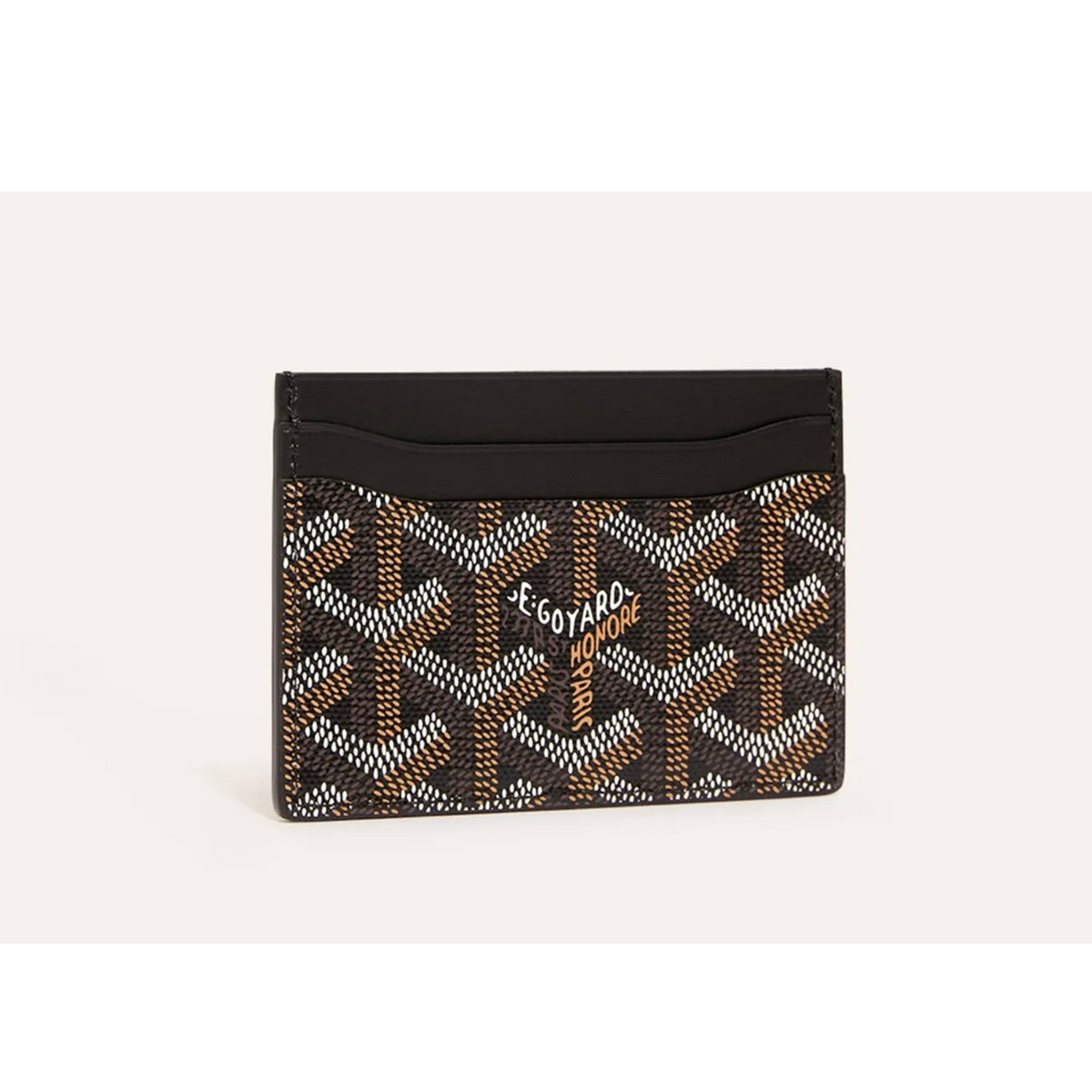 Goyard Saint Sulpice Black Tan Card Holder