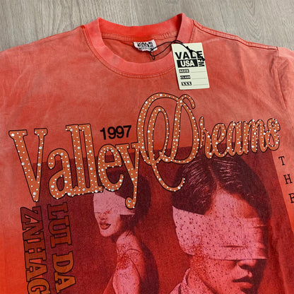 Valeforever Vale T Shirts Hotfix rhinestones Splicing Wash Water Ma Liu Fried Salt Short Sleeve