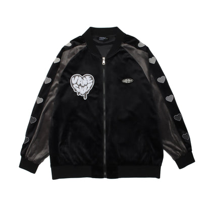 Valentine's Day Jacket Velvet Fabric Love Picture Couple's Outerwear Top Coat