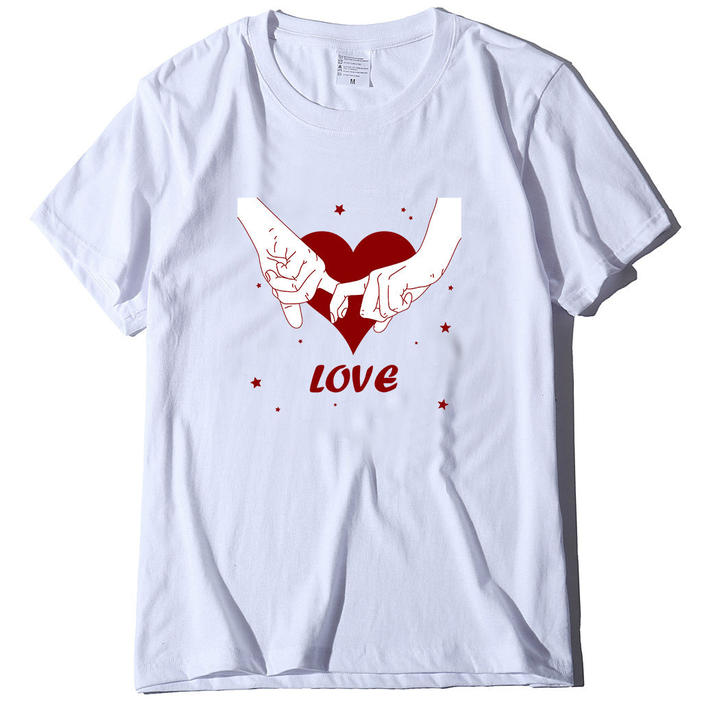 Valentine 'S Day T Shirt T-shirt Short Sleeve Love Printed Summer