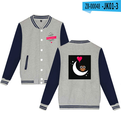 Valentine's Day Jacket Winter Thermal Fleece Sports and Leisure Baseball Uniform